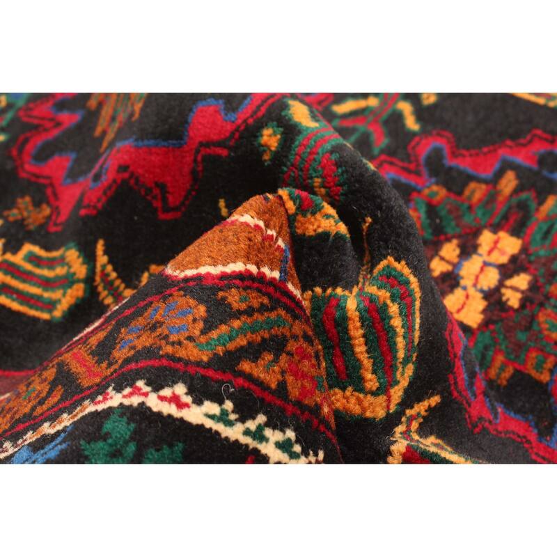 ECARPETGALLERY Hand-knotted Teimani Black Wool Rug - 2'9 x 4'4