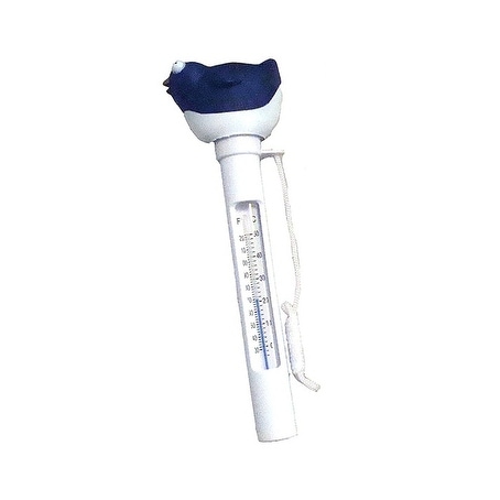 8.25" Blue and White Penguin Floating Swimming Pool or Spa Thermometer with Cord