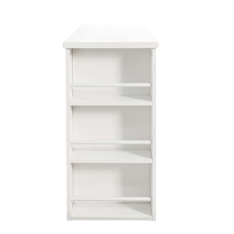 Roomfitters L-Shaped Computer Desk with Drawers, Modern Corner Home Office Desk with Reversible Storage Cabinet, White