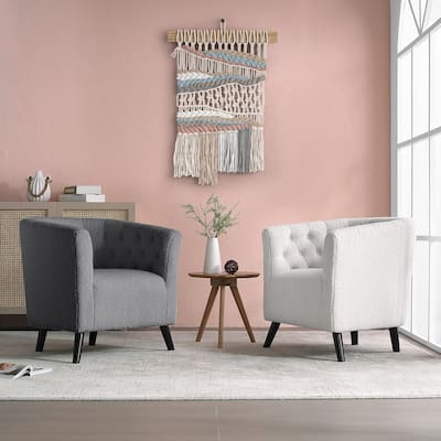 Corvus Schaefer Velvet Curved Back Barrel Accent Chair