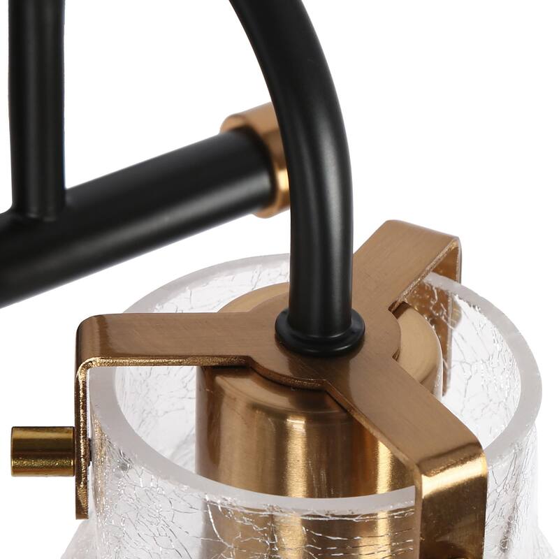 Chiry Mid-Century Modern 2-Light Gold Linear Glass Bathroom Vanity Light