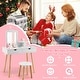 preview thumbnail 8 of 8, Costway Kid Vanity Table Chair Set with Mirror Large Storage Drawers - See Details