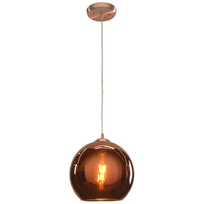 Access Lighting Glow - LED Pendant - 10"W- Brushed Copper Finish - Copper Glass Diffuser