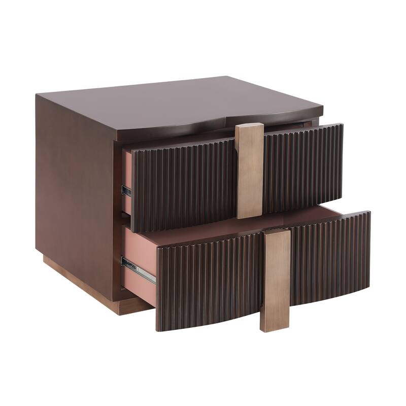 Christopher Knight Home - Lunera Modern Storage Nightstand with Fluted Design and Heavy Duty Base