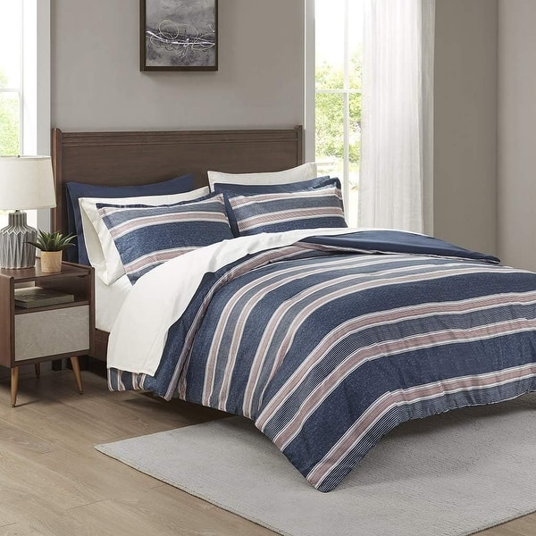 slide 2 of 7, 510 Design Wallace Complete Bed with Sheet Set Navy/Red - King