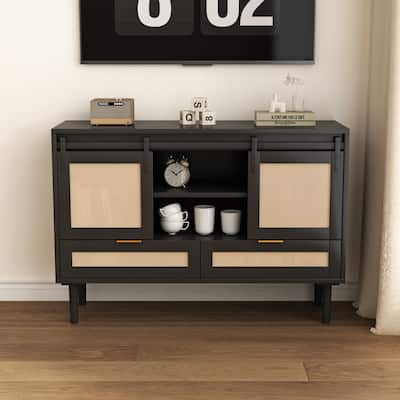 Sliding Barn Door Storage Cabinet - N/A