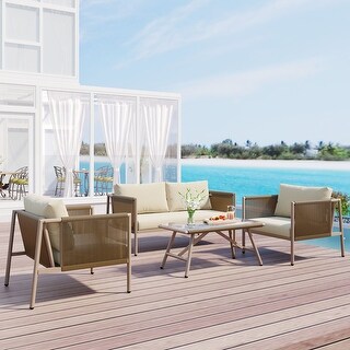 All-Weather Rope Sofa Set for 4 Persons (4 Pieces) - Bed Bath & Beyond ...