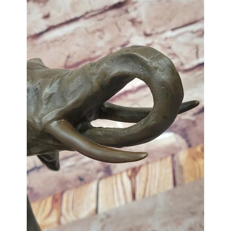 Milo Elephant Bronze Sculpture – Stunning African Wildlife Art On Marble Base