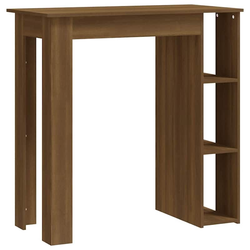vidaXL Bar Table Kitchen Pub Table Bistro Table with Shelf Engineered Wood - 40.2" x 19.7" x 40.7"
