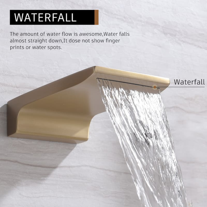 Wall Mounted Bathtub Faucet Set With Handheld Shower Head