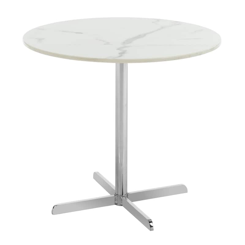 SAFAVIEH Peggy White/ Brass Round Side Table - 19.6" x 19.6" x 17.8" - 20Wx20Dx18H
