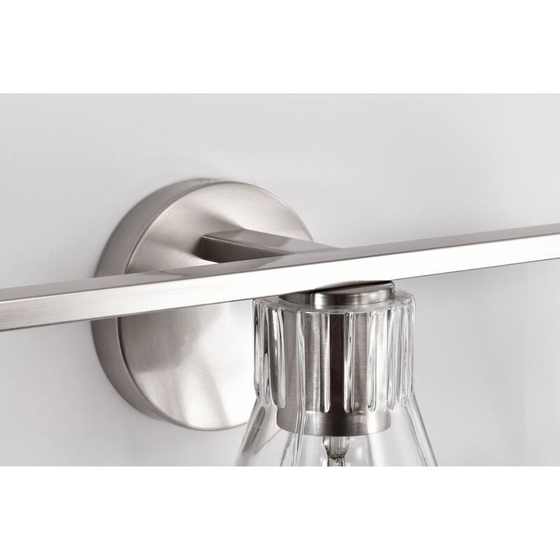 Gianna 3 Light Vanity Brushed Nickel Finish Clear Glass - Brushed Nickel