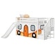 preview thumbnail 3 of 19, Twin Over Twin Low Bunk Bed with Stairs, Slide, & Camper Van Curtain