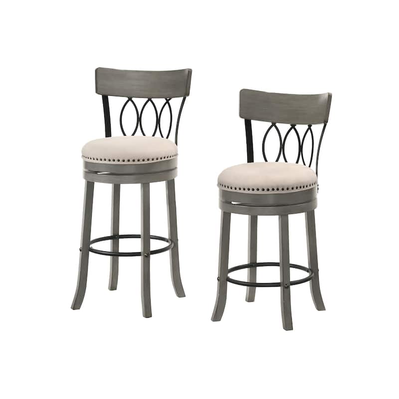 Furniture of America Wynn Contemporary Wood and Fabric Swivel Chairs (Set of 2)