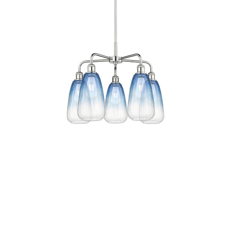 Innovations Lighting 516-5CR-19-25 Brookhaven Almond Chandelier - Polished Chrome / Sapphire Blue
