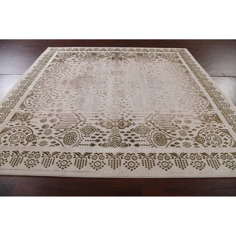 Turkish Geometric Damask Transitional Oriental Rug Home Decor Carpet
