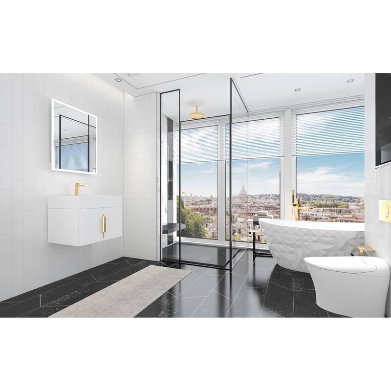 Amazon 24" Wall Mounted Bathroom Vanity Set w/ White Top