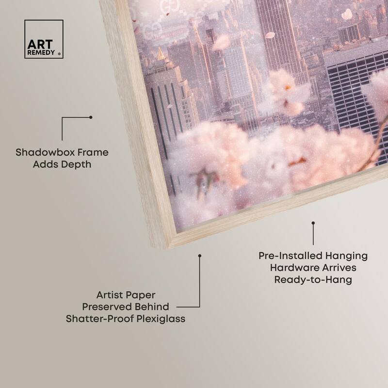 Raining Petals in NYC Shadowbox by Art Remedy