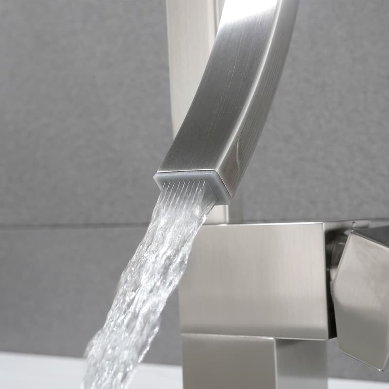 13.58"H Solid Brass Creative Design Bathroom Vessel Sink Faucet with Waterfall Spout