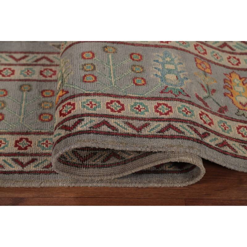All-Over Geometric Kazak Oriental Area Rug Wool Carpet - 8'5" x 11'9"