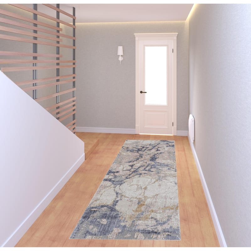 Wune Power Loomed Distressed Abstract Area Rug By HomeRoots - 8' Runner