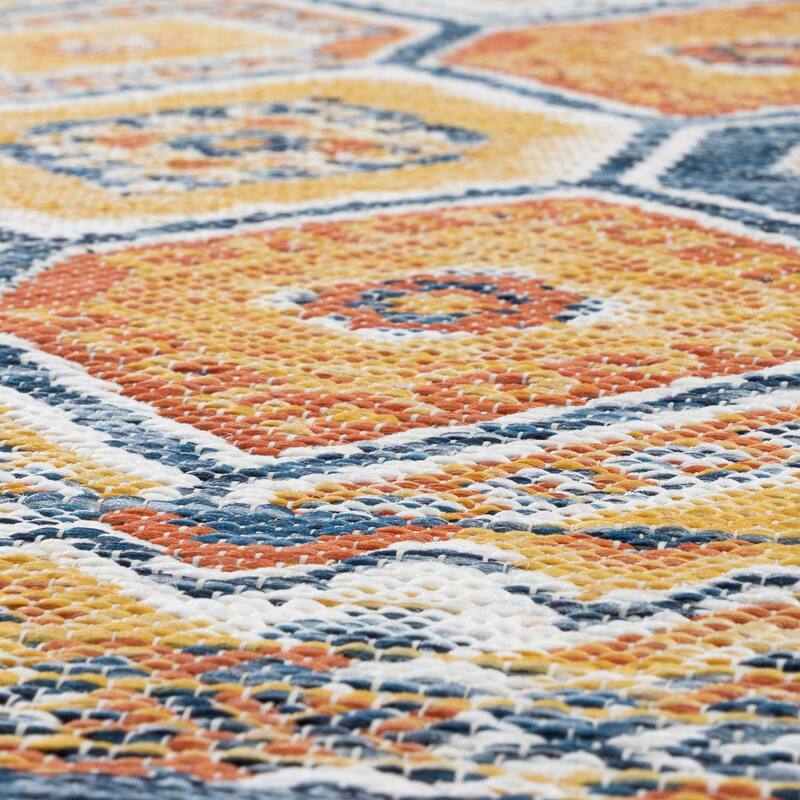 Alfresco Nautical & Coastal Geometric Reversible Indoor/Outdoor Area Rug