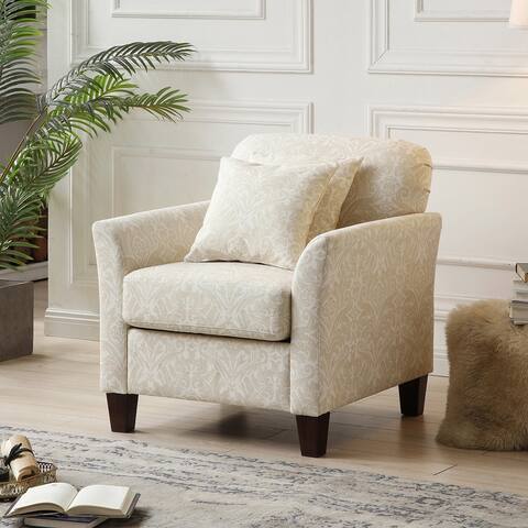 Fabiana Comfy Living Room Armchair with Solid Wood Legs
