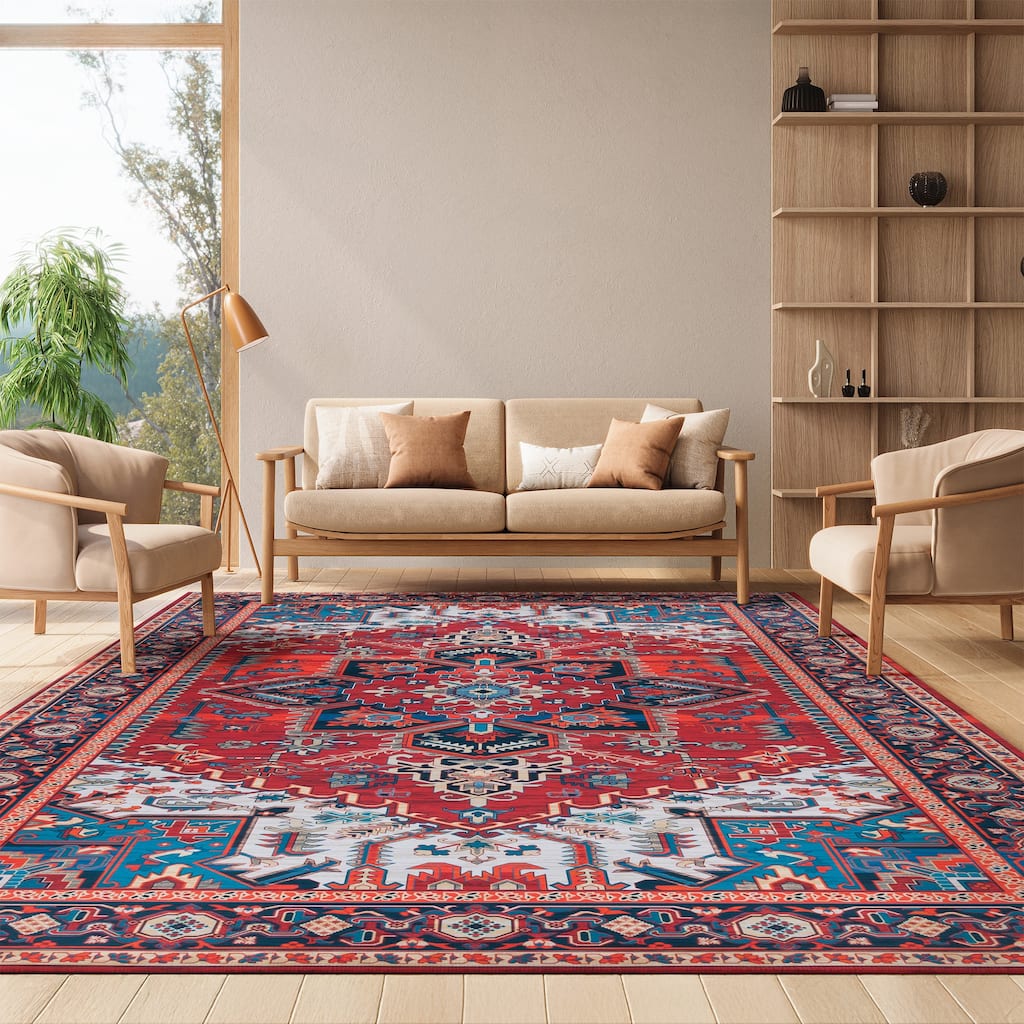 SAFAVIEH, Tucson Machine Washable Slip Resistant Vena Oriental Medallion