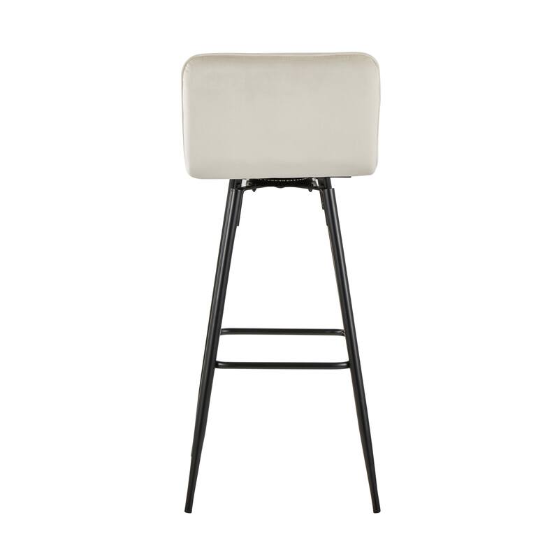 Porch & Den Kerby 30" Fixed-Height Swivel Bar Stool with Metal Legs & Square Footrest (Set of 2)
