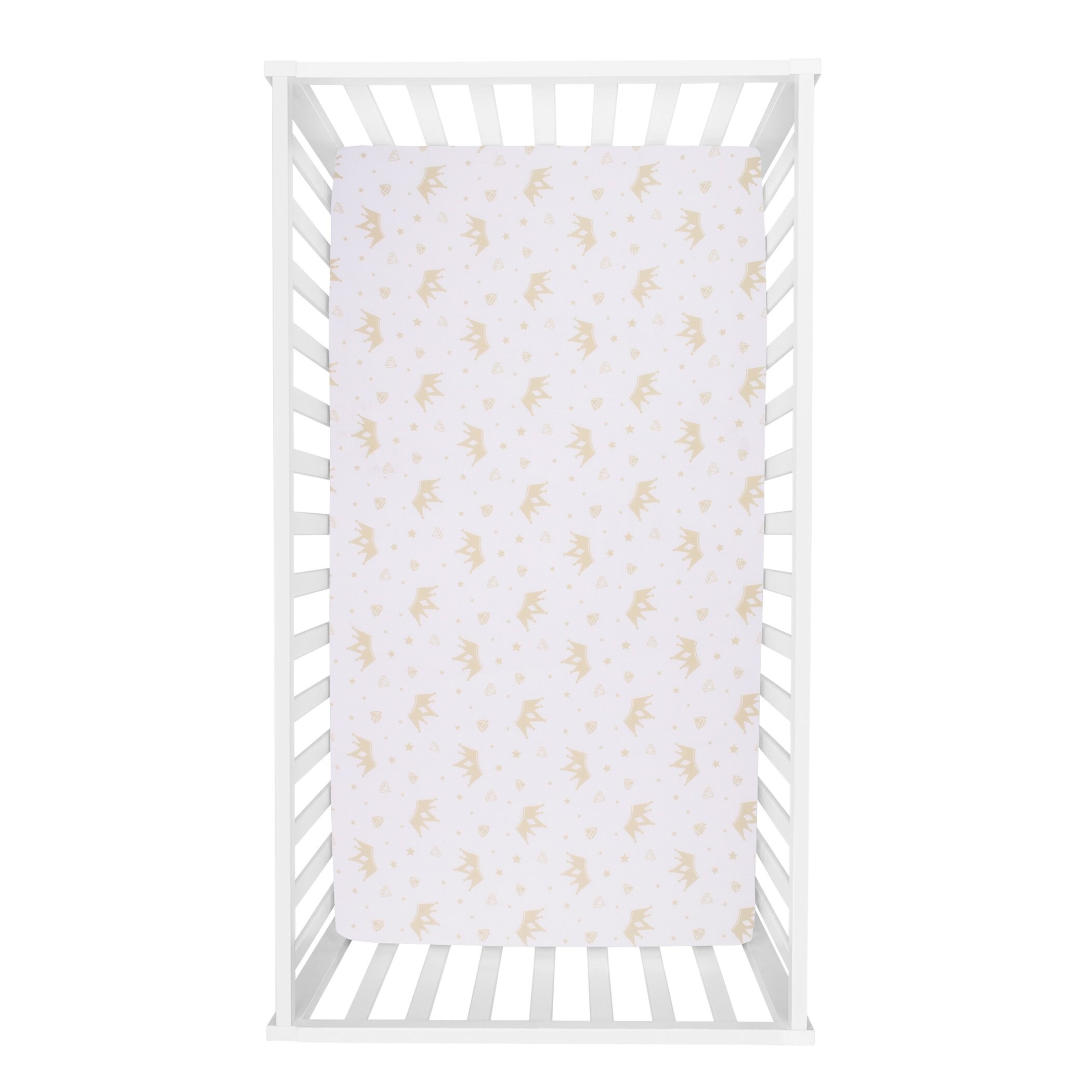 Princess crown 2025 crib bedding set