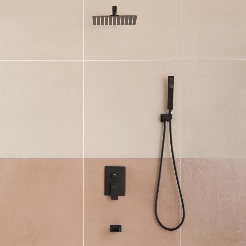 3-Function 10/12-In Wall Mounted Shower System with Handheld Shower
