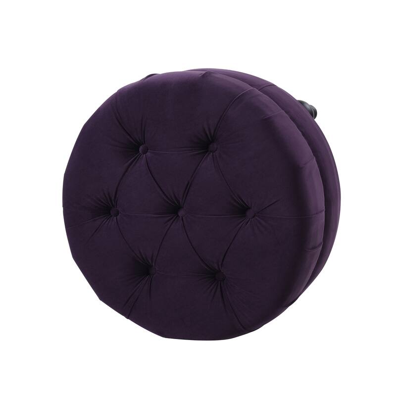 Dawn Tufted Round Ottoman by Jennifer Taylor Home