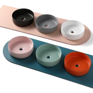 Sink Ceramic Circular Vessel Bathroom Sink Above-Counter Sink