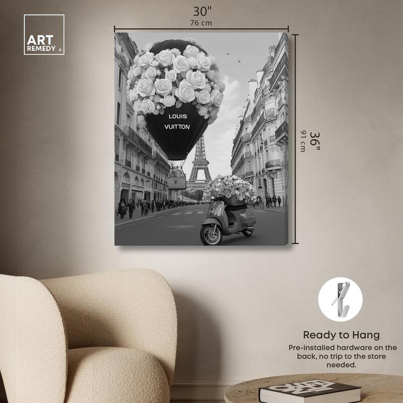 Scooter and Glam Balloon Canvas by Art Remedy, Gallery Wrapped