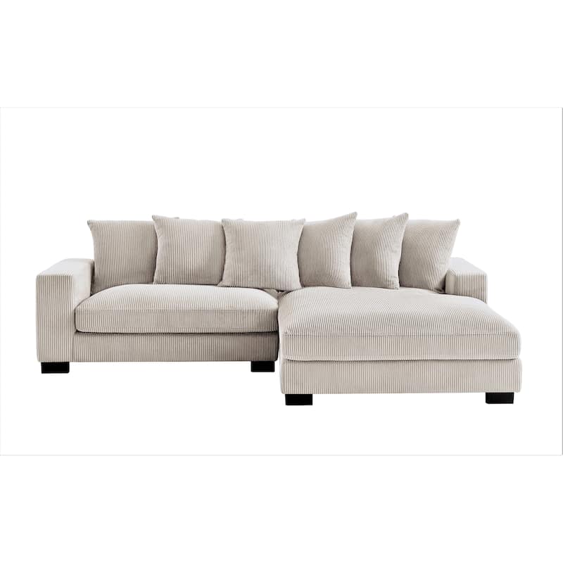Us Pride Furniture Payan 102.4" Wide Corduroy L-Shape Sectional Sofa