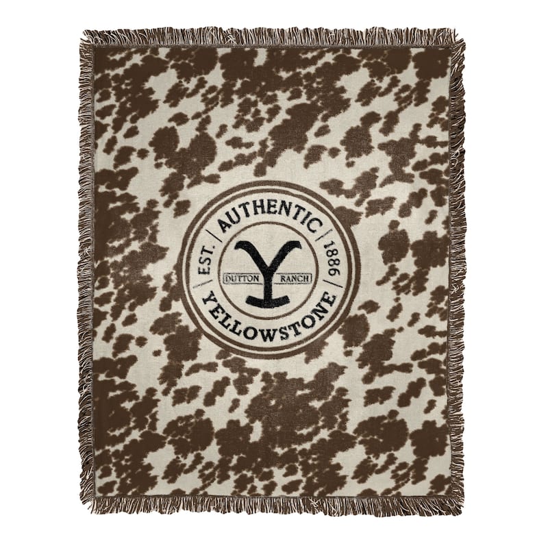 Paramount Yellowstone Cattle Brand Woven Jacquard Throw Blanket