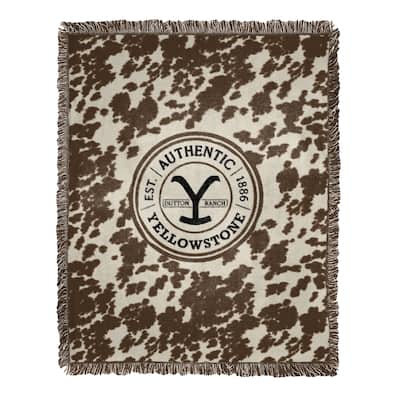 Paramount Yellowstone Cattle Brand Woven Jacquard Throw Blanket