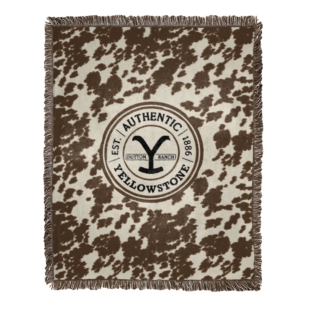 Paramount Yellowstone Cattle Brand Woven Jacquard Throw Blanket