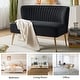 preview thumbnail 65 of 114, HULALA HOME Monica Modern Velvet Curved Tufted Back Loveseat with Metal Tapered Legs