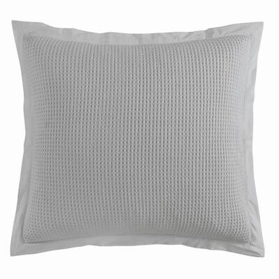 HiEnd Accents Stonewashed Cotton Waffle Weave Euro Sham, 27"x27"