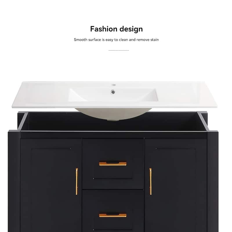 36" Bathroom Vanity with Single Sink, Combo Cabinet Undermount Sink, Bathroom Storage Cabinet with 2 Doors and 2 Drawer