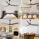 preview thumbnail 5 of 12, Cusp Barn 72" Outdoor/Indoor Large Black Ceiling Fan with Lights and Remote, Farmhouse Reversible DC Motor Wood Ceiling Fan