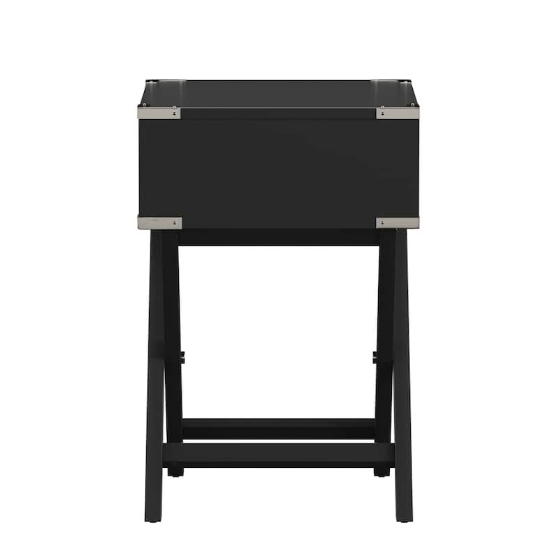 Kenton X Base Wood Accent Campaign Table by iNSPIRE Q Bold