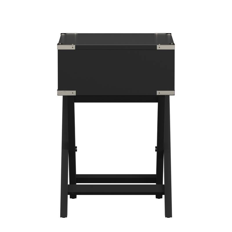 Kenton X Base Wood Accent Campaign Table by iNSPIRE Q Bold