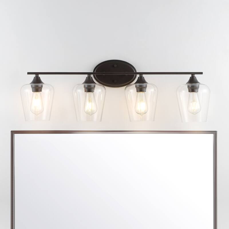 Iron/Seeded Glass LED Vanity Light, by JONATHAN Y