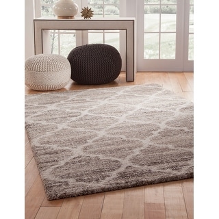 Trellis Ivory/Tan/Brown Area Rug 5x8 - 6' x 7'