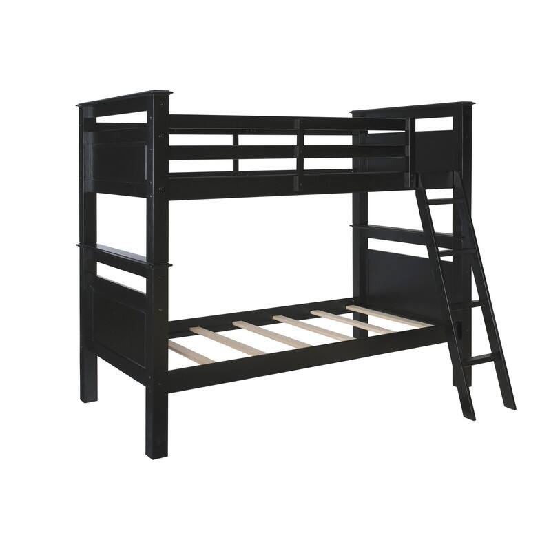 Linon Beckett Wood Twin Over Twin Bunk Bed