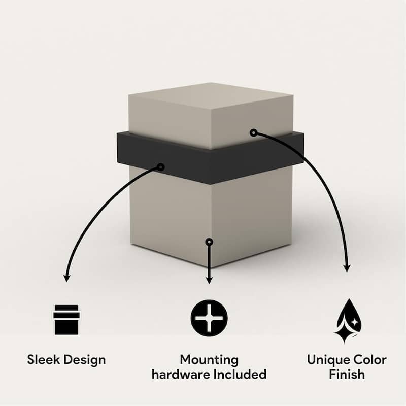 Mega Handles 1.5 Inch Square Floor-Mounted Door Stopper | Heavy Duty Zinc Door Knob and Wall Protection