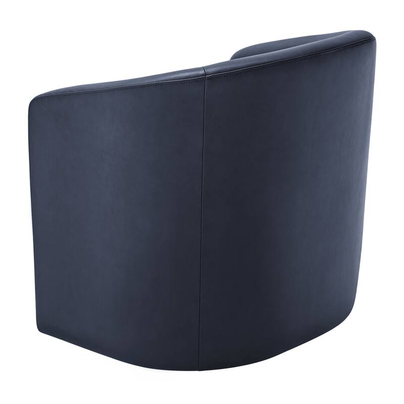 Leather Swivel Barrel Chair 30 Inch Compact 360 Degree