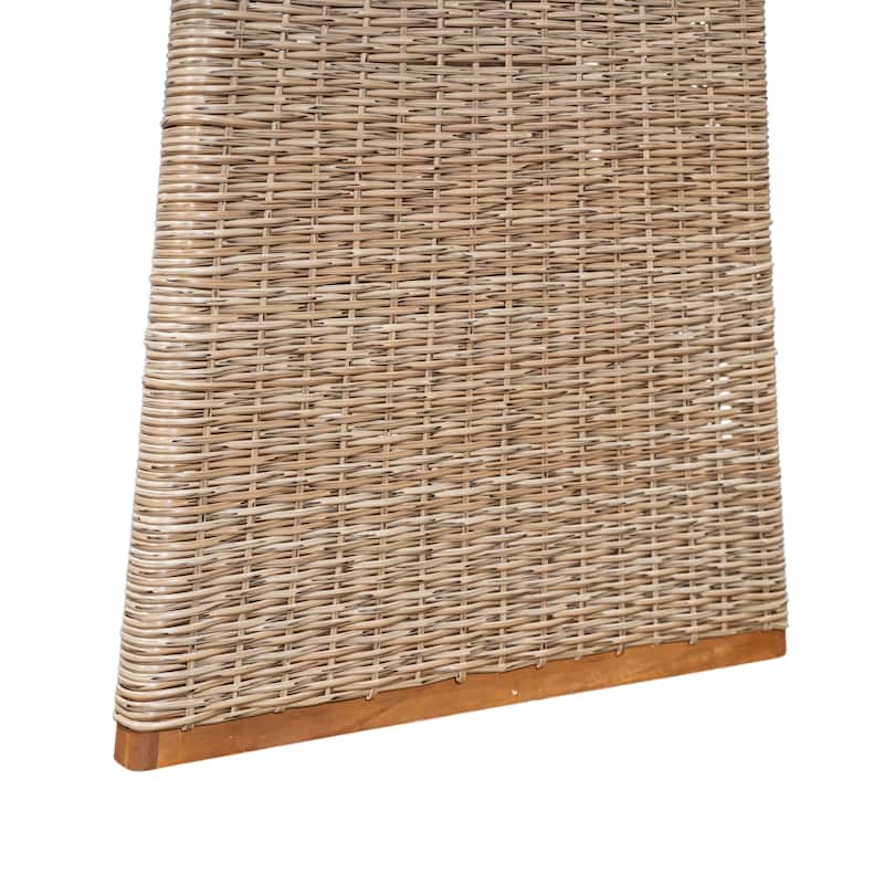 Christopher Knight Home - Elysande Outdoor Acacia Wood 7 Piece Dining Set with Rattan Legs and Water Resistant Cushions